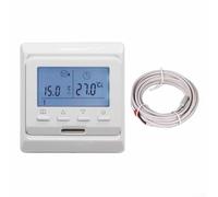 Para termostato eléctrico de calefacción de suelo con pantalla digital, rango de ajuste de 0 a 90 °C y límite de seguridad predeterminado de fábrica de 35 C (blanco 16 A)
