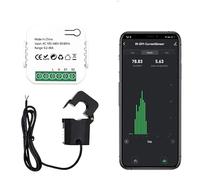 para Tuya para Smart Life - Medidor de energía WiFi de 80 A con Abrazadera CT, para Tuya Graffiti Smart Meter WiFi Corriente cargada CT,Monitor de Consumo eléctrico en kilovatios-Hora(A)