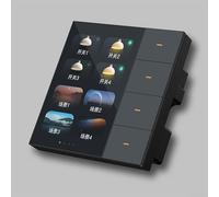 Para TUYA para ZIGBEE 3,5 pulgadas Smart Wandswitch 4 grupos 8 escenas pantalla táctil regulador regulador de cortina para aplicación TUYA para automatización Smart Home Negro (negro)