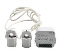 Para Tuya Wifi medidor de energía bidireccional con 2 pinzas para | Medición bidireccional, WiFi, 2 pinzas incluidas, compatible con tuya, diseño gris
