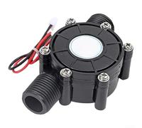 Para unidad de energía hidráulica de 5 V, 12 V, 80 V CC, turbina de agua pequeña para pruebas de tuberías, salida estable para carga de radio, acabado negro (C)