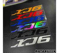 Para YAMAHA XJ6 XJ-6 2X carrocería de motocicleta ruedas carenado etiqueta emblema casco tanque almohadilla decoración calcomanías reflectantes pegatinas XJ6 Silver White Length 20CM