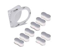 Parachoques para asiento de inodoro, 8 unidades, junta universal para elevador, tapa de inodoro, espaciadores con adhesivo fuerte para adhesivo de cubierta de inodoro (blanco) 4,5 x 1,7 x 2 cm