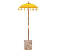 Paraguas Balinés Con Base Amarillo 95 X 95 X 260 Cm Algodón Vidaxl