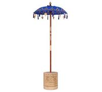 vidaXL Parasol balinés con base, color azul, 95 x 95 x 260 cm