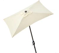 Parasol Balcón Rectangular con Mástil de Aluminio y Manivela, 200x120x240 Cm, Crema