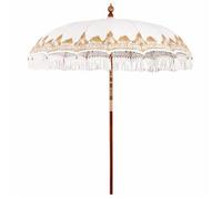 vidaXL Parasol balinés Crema 215 x 215 x 260 cm Algodón para exterior