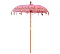 Parasol Balinés Rosa 185 X 185 X 260 Cm Algodón Vidaxl