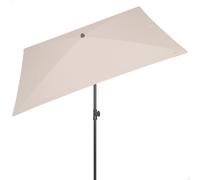 Parasol de Jardín Rectangular Reclinable con Mástil Ajustable y Protección UV30, 200x125 Cm, Crema