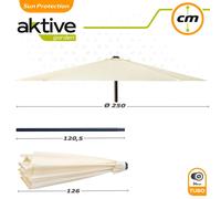 Parasol hexagonal Aktive Garden con chimenea y mástil de aluminio Ø250 cm Cream 250.00