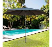 Parasol hexagonal Aktive Garden con manivela antracita Ø300x245 cm Dark gray 300.00