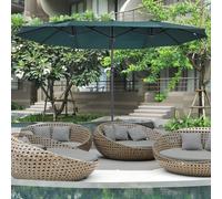Parasol - Parasol volador - Parasol de jardín - Parasol para terraza - Ovalado - Doble protección solar - Calentador de mano