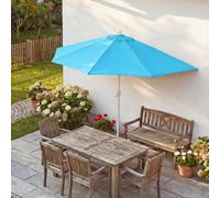 Parasol semicircular Parla, parasol de media copa, ideal para balcones, protección UV 50+, material: poliéster/aluminio, peso: 3 kg, tamaño aproximado: 270 cm, color: turquesa, sin soporte
