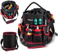 Parat Basic - Cubo de herramientas (para aprox. 5990831991, 50 herramientas, interior y exterior, con correa para el hombro, color negro