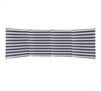 Paravientos 4 Paneles Aktive con Postes de Aluminio, 320x125x1 Cm, Azul y Blanco