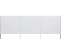 Paravientos de playa de 3 paneles tela blanco arena 400x160 cm