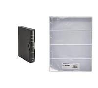 Pardo 127501 Album para colección de artículos, color negro + 101400 Pack de 10 fundas para colección variada, 4 alojamientos