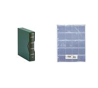 Pardo 74504 Album numismático universal, color verde + 102000 Pack de 10 fundas para colección variada, 20 alojamientos