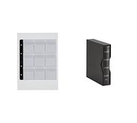 PARDO 76000 - Pack de 10 fundas, 9 alojamientos + 74501 - Album numismático universal, color negro