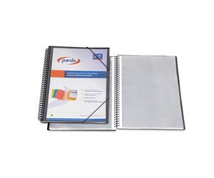 Pardo carpeta 30 fundas espiral studio style pp folio negro