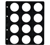 PARDO Funda para Álbum de Monedas con Alma Opaca Negra Ø 42mm, 12 Aloj., Set de 25