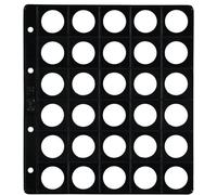 PARDO Funda para Álbum de Monedas con Alma Opaca Negra 25mm (Set de 25)