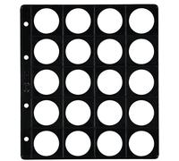 PARDO Funda para Álbum de Monedas Pardo con Alma Opaca Negra Ø 33mm, 20 Aloj. (Set de 25)