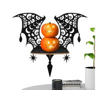 Pared de estante de murciélago, estantes flotantes de madera gótica negra, decoración de pared espeluznante, estante montado suavemente para dormitorio, salón, hogar, decoraciones de Halloween, póster