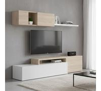 Pared Modular Axayazala, Blanco Brillante, 6 Estantes