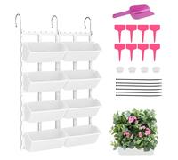 Pared vertical de plantas colgante con 8 compartimentos, apta para interiores y exteriores