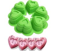 PARENCE.- Molde de silicona corazón de 6 cavidades - antiadherente, reutilizable, resistente al calor - para pasteles, muffins, chocolates, jabones - 25 x 25 x 5 cm
