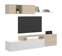Parete Attrezzata 6 Ripiani Axayazala - Modulabile, Mobile Soggiorno set Componibile White