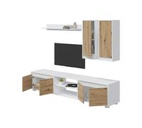 Parete Attrezzata 7 Ripiani Astulo - 6 Ante, Mobile Soggiorno set Componibile White