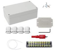 PARFCO Caja Empalmes Exterior, Caja Estanca IP65, ABS Gris Universales Cajas de Proyecto de Plástico, 200 × 120 × 75 mm, Incluye Bornes, Tornillos y Troquelador, Apto para Cables de Ø 12-16 mm
