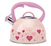 Paris Hilton - Tetera de acero inoxidable con diseño de corazón de 2 litros con asa de tacto frío y boquilla para silbato, perfecta para el uso diario, elegante y seguro