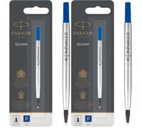 Parker 1950322 - Recambio para bolígrafo roller de punta fina, azul (Paquete de 2)
