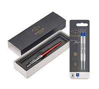 Parker - Bolígrafo Chelsea Orange CT + Pack de 2 recambios para bolígrafo de punta mediana, azul