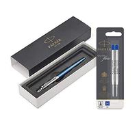Parker - Bolígrafo Waterloo Blue CT + Pack de 2 recambios para bolígrafo de punta mediana, azul