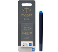 Parker Cartuchos de recambio para pluma estilográfica Largo – Tinta QUINK azul lavable, 10 unidades