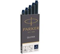 Parker Cartuchos de recambio de tinta para pluma estilográfica | Largo | Tinta QUINK azul-negra | 5 unidades