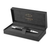 Parker Duofold Classic | bolígrafo de color negro con adornos acabados en paladio | punta mediana y tinta negra