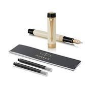 Parker Duofold Classic, Pluma estilográfica, Marfil negro (Ivory & Black), Plumín mediano