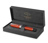 Parker Duofold Classicpluma estilográfica grande de color rojo Vintage Centennialplumín fino de oro macizotinta negra y convertidor