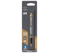 Parker Im Brushed Metal Blue Retractable Push Button Tip Medium Pen Azul Niños