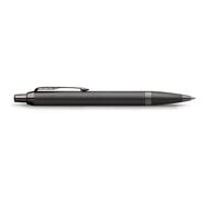Parker Bolígrafo IM monocromático, tinta azul, punta media, gris acerado oscuro, estuche de regalo