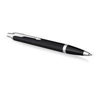 Parker Pens Bolígrafo IM Essential negro mate, detalles cromados, punta mediana, tinta azul