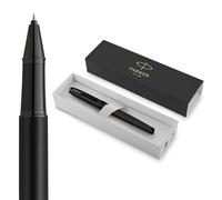 Parker IM bolígrafo roller | Negro mate con adornos negros | Punta fina con recambio de tinta negra | Estuche de regalo