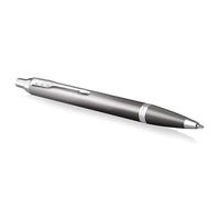 Parker IM Bolígrafo Writing Rituals | acabado gris con degradado adornos cromados | punta media | tinta azul | estuche de regalo