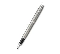 Parker Pens Bolígrafo roller IM – acero inoxidable, punta fina, tinta negra – caja para regalo