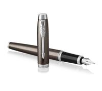Parker IM pluma estilográfica color café oscuro con plumín mediano y recambi